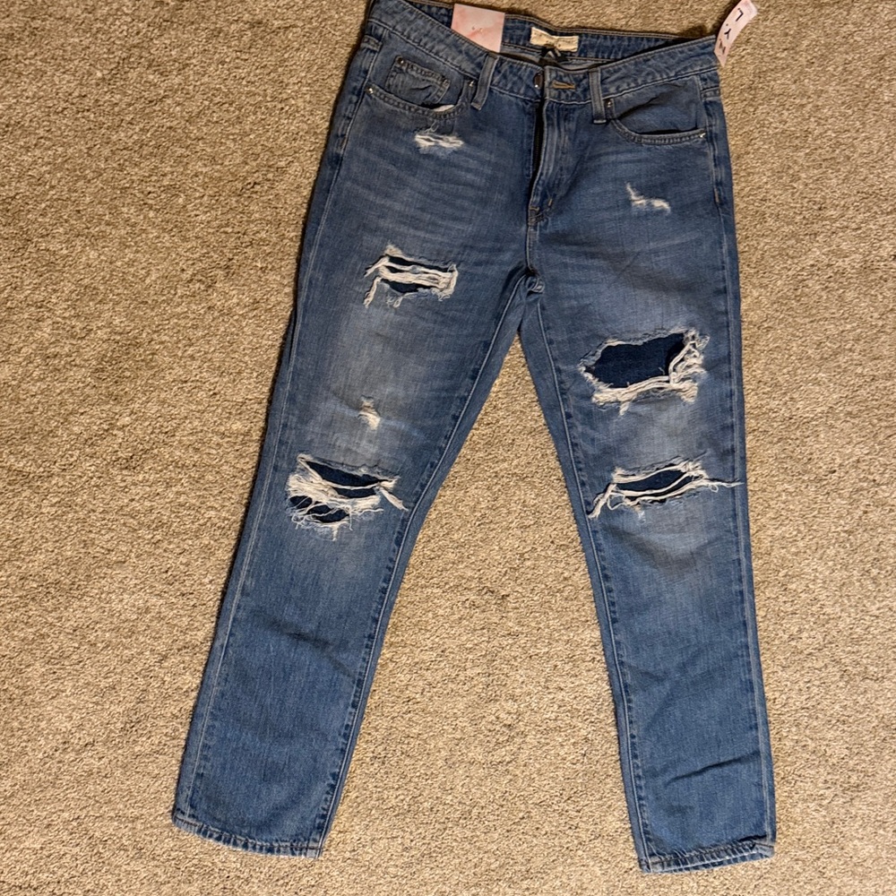 Women's Distressed Blue Ankle Jeans